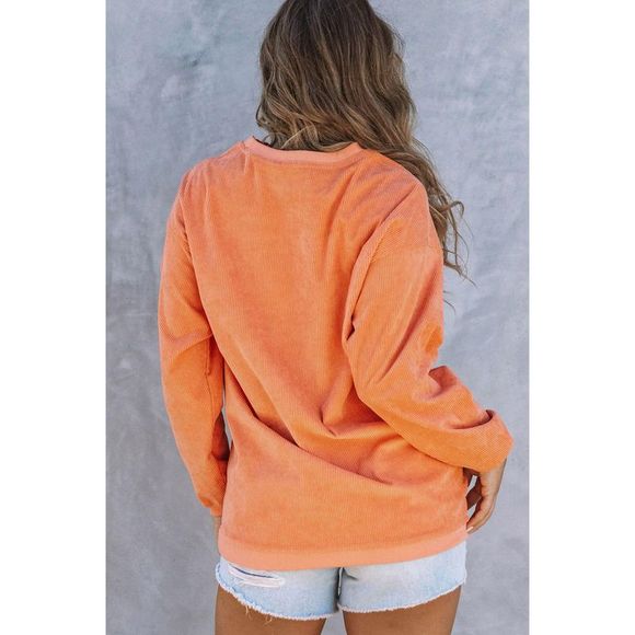 Azura Exchange Orange Howdy Pumpkin Halloween Graphic Corded Sweatshirt - Picture 5 of 8